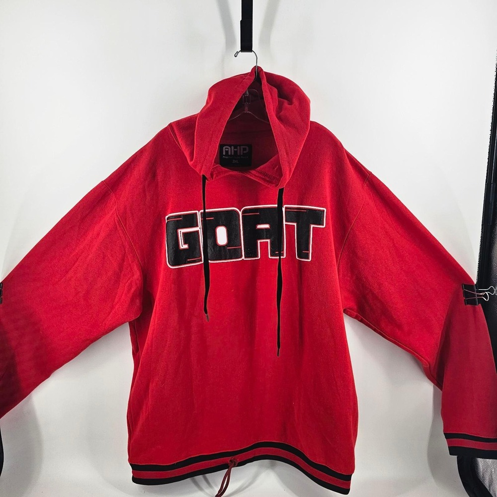 Another Hype Piece Hoodie Mens 3XL Red GOAT Graphic Pullover Sweatshirt